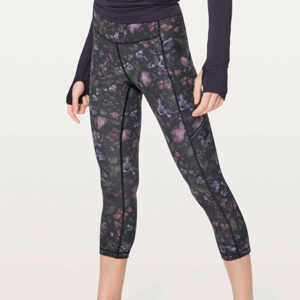 Lululemon | Speed Up Crop 21" in Frozen Flourish | Size 4